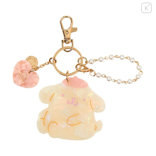Japan Sanrio Mascot Bag Charm Keychain - Pompompurin : Baby Pink Shell Holographic - 1