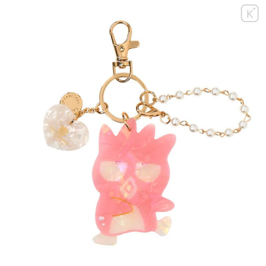 Japan Sanrio Mascot Bag Charm Keychain - Bad Badtz-maru : Baby Pink Shell Holographic - 1