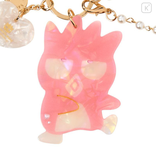 Japan Sanrio Mascot Bag Charm Keychain - Bad Badtz-maru : Baby Pink Shell Holographic - 2