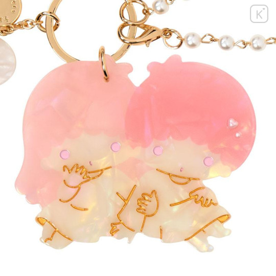 Japan Sanrio Mascot Bag Charm Keychain - Little Twin Stars : Baby Pink Shell Holographic - 2