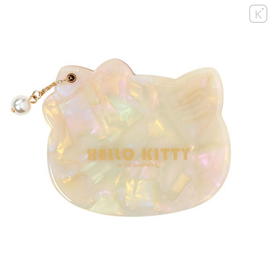 Japan Sanrio Slide Mirror - Hello Kitty : Baby Pink Shell Holographic - 2