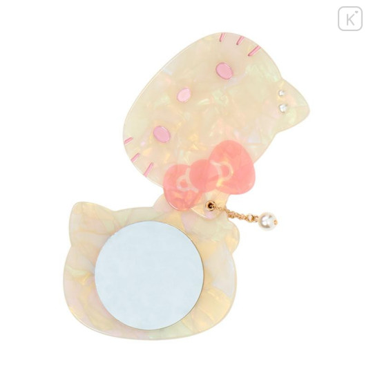 Japan Sanrio Slide Mirror - Hello Kitty : Baby Pink Shell Holographic - 3