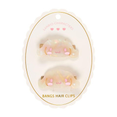 Japan Sanrio Acrylic Hair Clip Set - Cinnamoroll : Baby Pink Shell Holographic