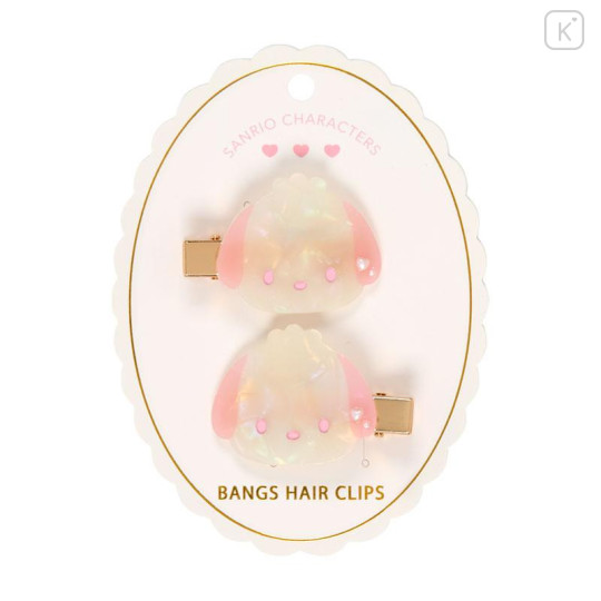 Japan Sanrio Acrylic Hair Clip Set - Pochacco : Baby Pink Shell Holographic - 1