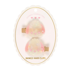 Japan Sanrio Acrylic Hair Clip Set - Pochacco : Baby Pink Shell Holographic