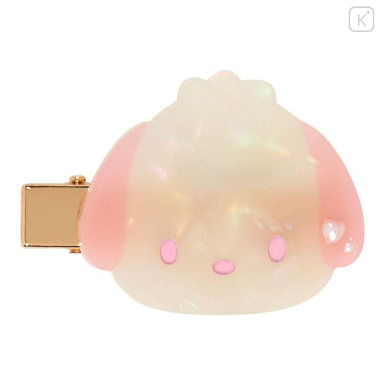 Japan Sanrio Acrylic Hair Clip Set - Pochacco : Baby Pink Shell Holographic - 4