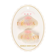 Japan Sanrio Acrylic Hair Clip Set - Pompompurin : Baby Pink Shell Holographic