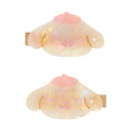 Japan Sanrio Acrylic Hair Clip Set - Pompompurin : Baby Pink Shell Holographic - 2