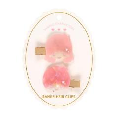 Japan Sanrio Acrylic Hair Clip Set - Little Twin Stars : Baby Pink Shell Holographic