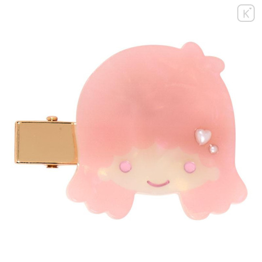Japan Sanrio Acrylic Hair Clip Set - Little Twin Stars : Baby Pink Shell Holographic - 4