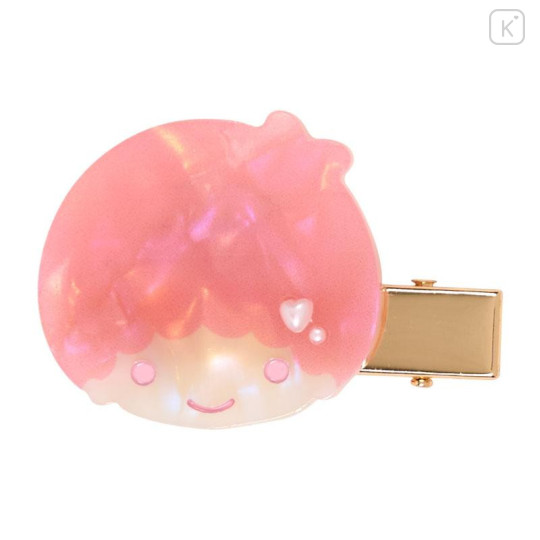 Japan Sanrio Acrylic Hair Clip Set - Little Twin Stars : Baby Pink Shell Holographic - 5