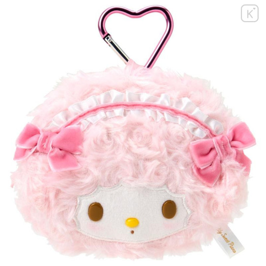 Japan Sanrio Face-shaped Pouch with Carabiner - My Sweet Piano : Lolita Pink - 2