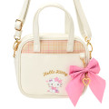 Japan Sanrio Original Kids Shoulder Crossbody Bag - Hello Kitty : Ivory Big Ribbon - 2