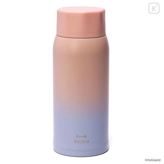 Japan Mofusand Lightweight Stainless Steel Screw Bottle 350ml - Cat Pink Blue - 3