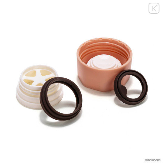 Japan Mofusand Lightweight Stainless Steel Screw Bottle 350ml - Cat Pink Blue - 7