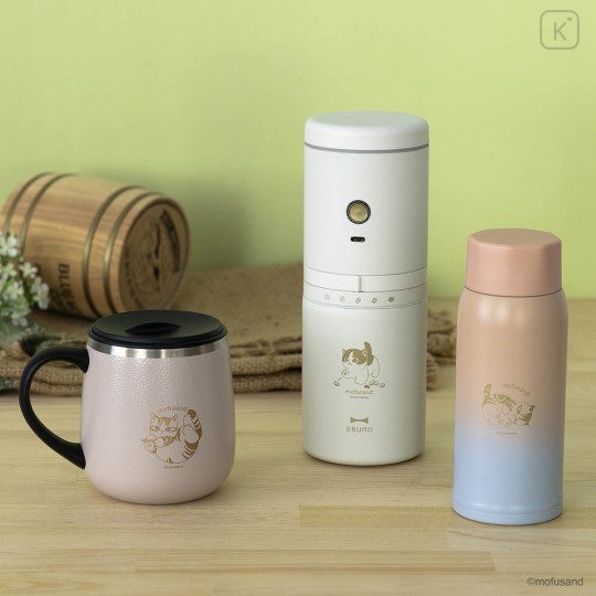 Japan Mofusand Stainless Steel Mug with Lid - Cat Nyan Pink - 2