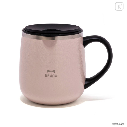 Japan Mofusand Stainless Steel Mug with Lid - Cat Nyan Pink - 3