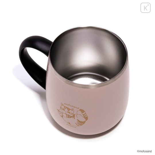 Japan Mofusand Stainless Steel Mug with Lid - Cat Nyan Pink - 5