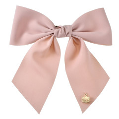 Japan Disney Store Ribbon Barrette - Marie : Pink with Gold Charm
