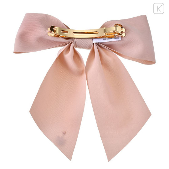 Japan Disney Store Ribbon Barrette - Marie : Pink with Gold Charm - 3