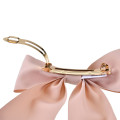 Japan Disney Store Ribbon Barrette - Marie : Pink with Gold Charm - 4
