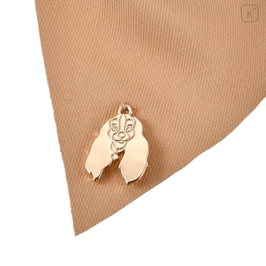 Japan Disney Store Ribbon Barrette - Lady and the Tramp : Pink with Gold Charm - 5