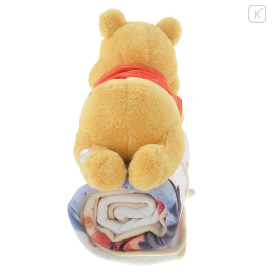 Japan Disney Store Fleece Lap Blanket with Mascot Plush Toy - Pooh : Nuigurumi Art - 3