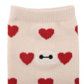 Japan Disney Store Crew Socks - Baymax : Face Heart White - 4