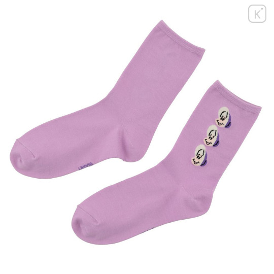Japan Disney Store Crew Socks - Alice in Wonderland : Young Oyster Face Purple - 1