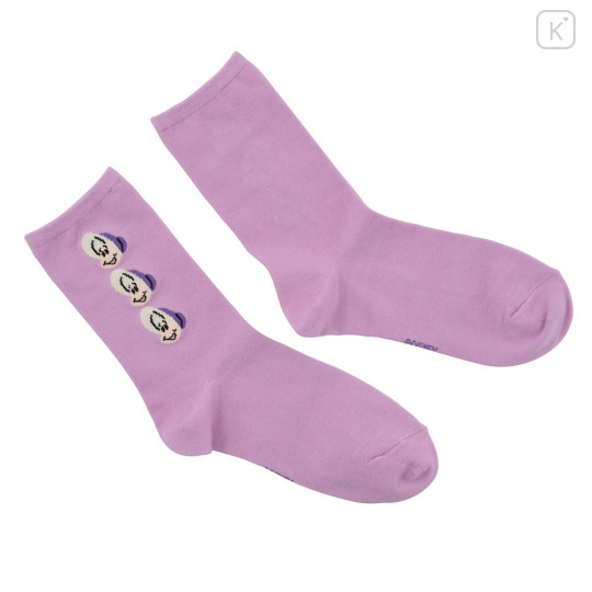 Japan Disney Store Crew Socks - Alice in Wonderland : Young Oyster Face Purple - 2