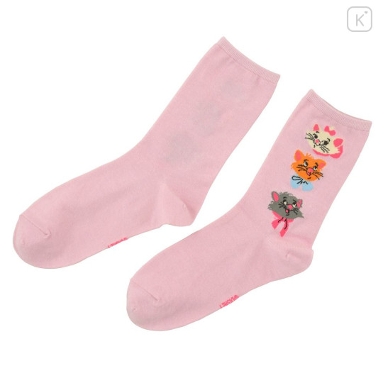Japan Disney Store Crew Socks - Marie : Friends Pink - 2