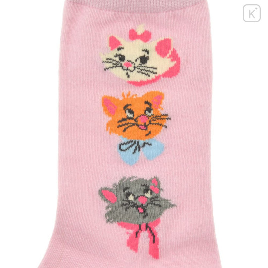 Japan Disney Store Crew Socks - Marie : Friends Pink - 3