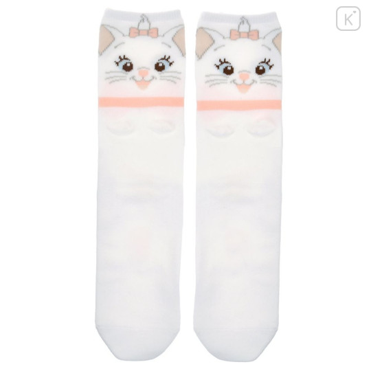 Japan Disney Store Crew Socks - Marie : Puffy Face White - 1