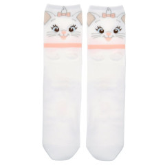 Japan Disney Store Crew Socks - Marie : Puffy Face White