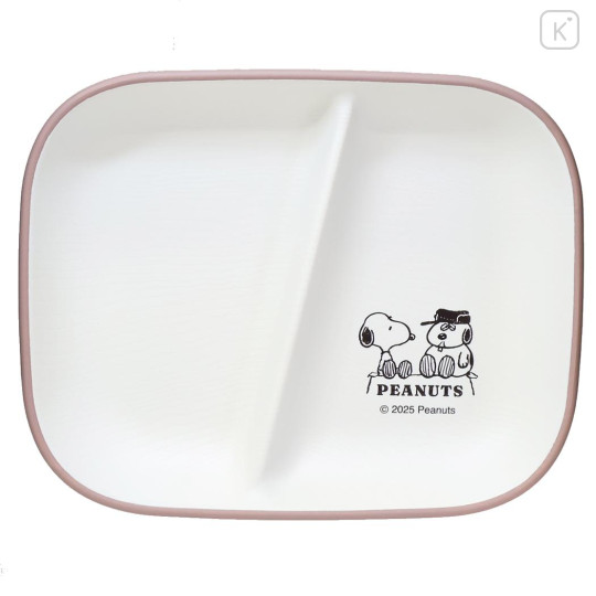 Japan Peanuts Divided Plate - Snoopy : Brother Olaf Pink - 1