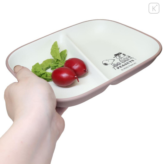 Japan Peanuts Divided Plate - Snoopy : Brother Olaf Pink - 2