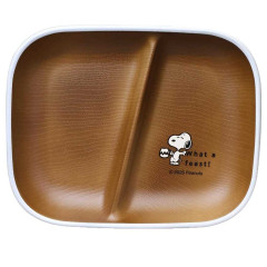 Japan Peanuts Divided Plate - Snoopy : Feast Brown