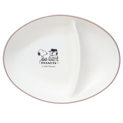 Japan Peanuts Oval Divided Plate - Snoopy : Brother Olaf Pink