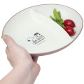 Japan Peanuts Oval Divided Plate - Snoopy : Brother Olaf Pink - 2