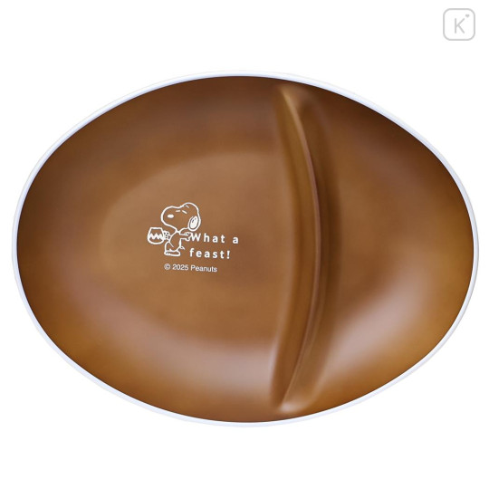 Japan Peanuts Oval Divided Plate - Snoopy : Feast Brown - 1