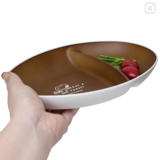 Japan Peanuts Oval Divided Plate - Snoopy : Feast Brown - 2