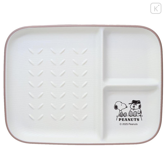 Japan Peanuts Toast Divided Plate - Snoopy : Brother Olaf Pink - 1