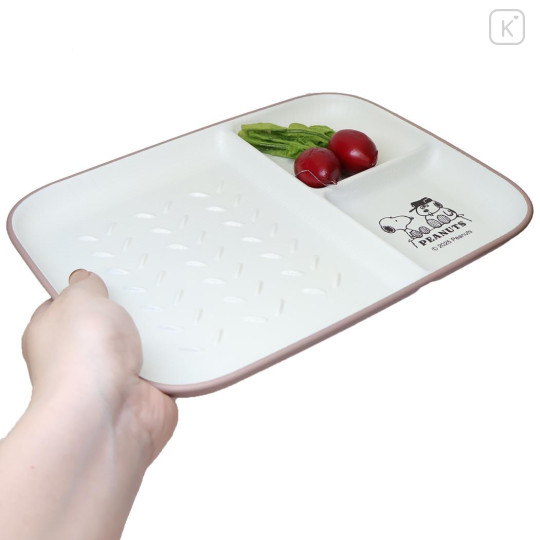 Japan Peanuts Toast Divided Plate - Snoopy : Brother Olaf Pink - 2