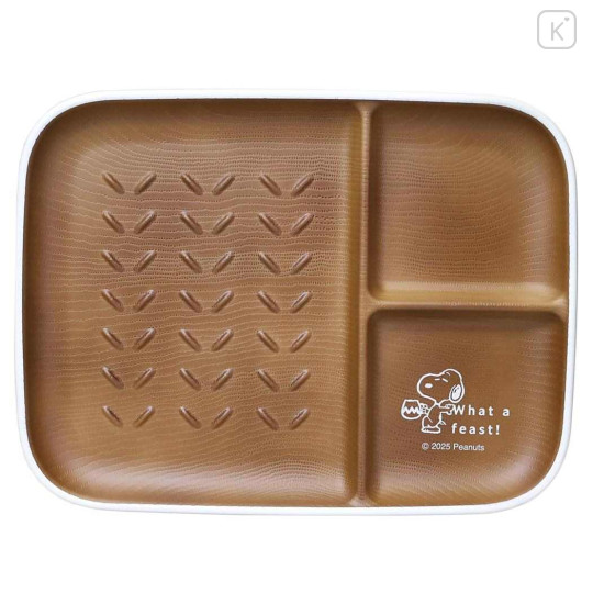 Japan Peanuts Toast Divided Plate - Snoopy : Feast Brown - 1