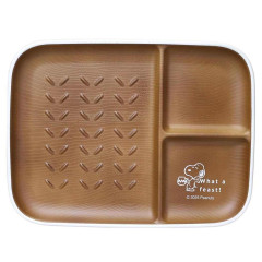 Japan Peanuts Toast Divided Plate - Snoopy : Feast Brown