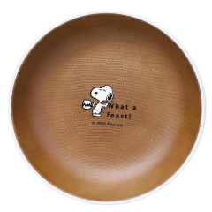 Japan Peanuts Melamine Plate 18cm - Snoopy : Feast Brown