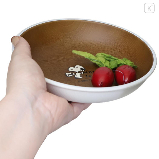 Japan Peanuts Melamine Plate 18cm - Snoopy : Feast Brown - 2