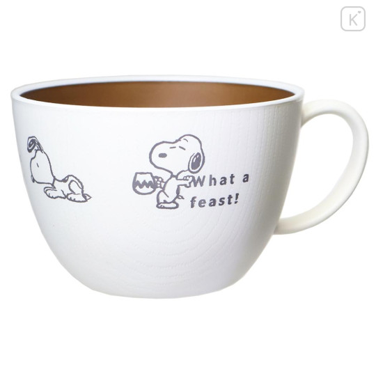 Japan Peanuts Soup Cup - Snoopy : Feast Brown White - 1