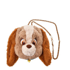 Japan Disney Store Plush Pochette Crossbody Shoulder Bag - Lady and the Tramp : Face