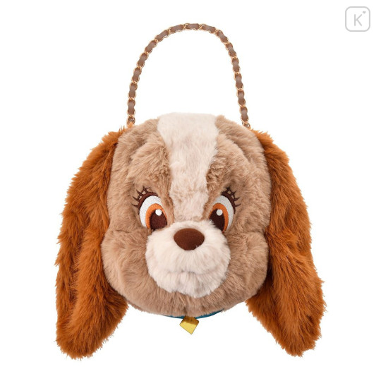 Japan Disney Store Plush Pochette Crossbody Shoulder Bag - Lady and the Tramp : Face - 3